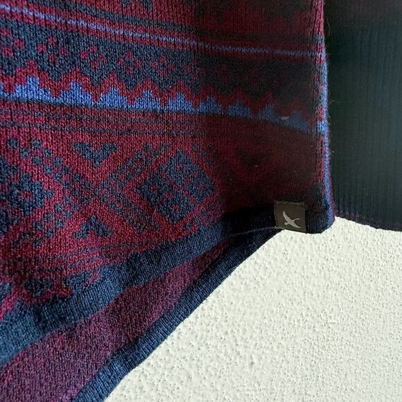 Eddie Bauer Nordic Zip Sweater Small Grandpacore Purple Blue Half Zip Warm - Picture 2 of 7